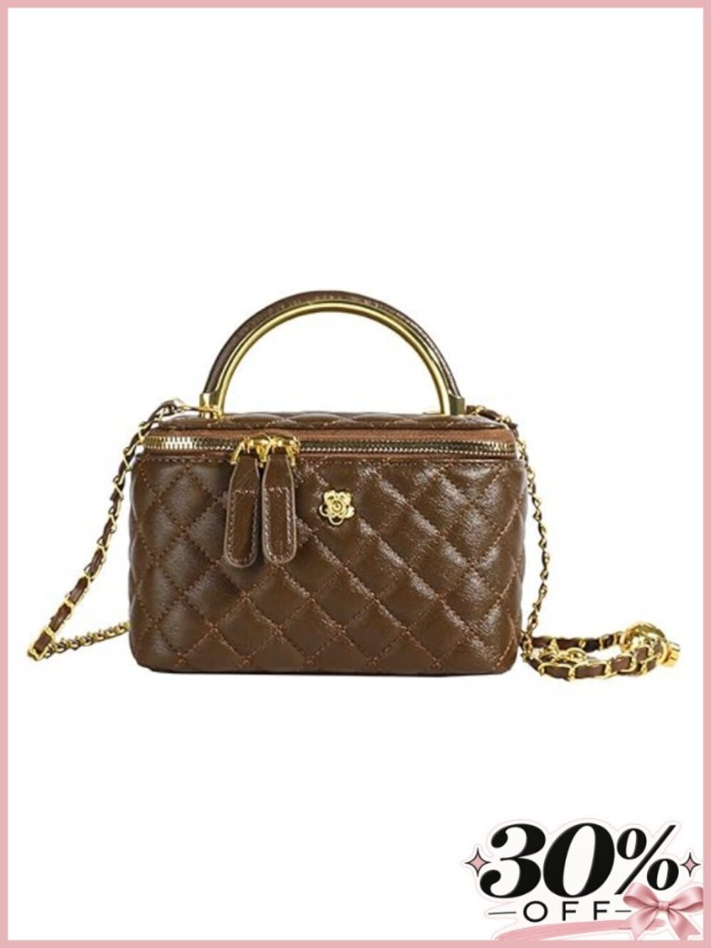 Mini Quilted Square Box Bag Faux Leather Crossbody Purse